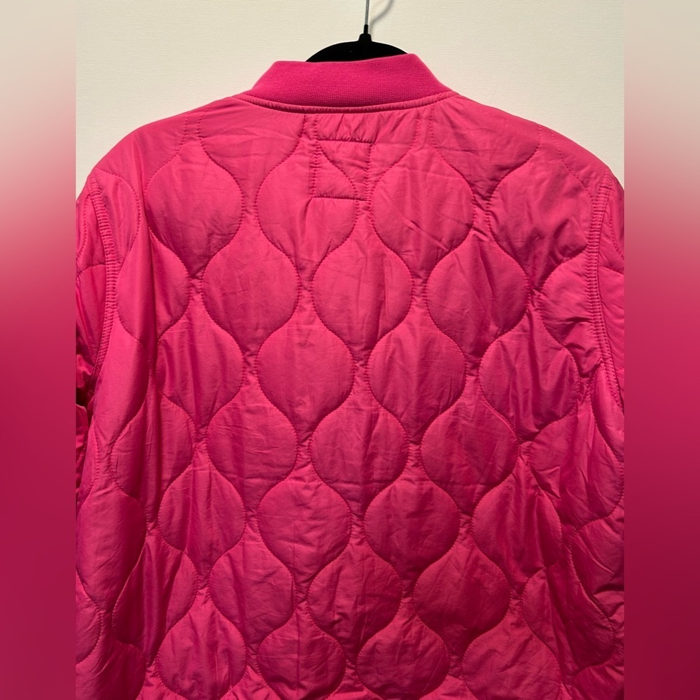 Thread & Supply Hot Pink Quilted Barbiecore Military Style Bomber Jacket Size M - Picture 7 of 8